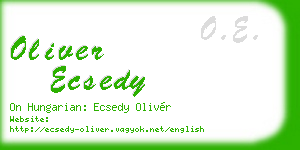oliver ecsedy business card